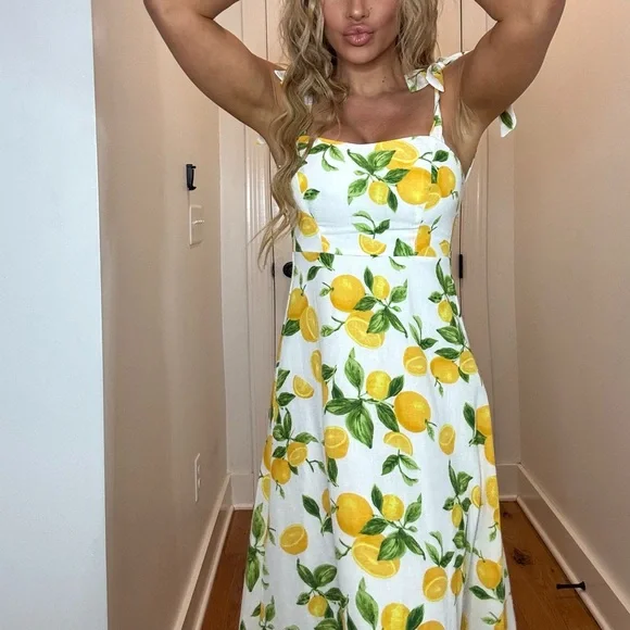 Lemon Print Summer Dress - Picture 4 of 8